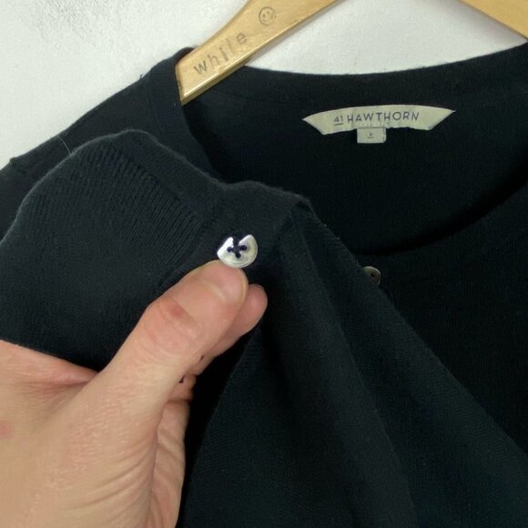 41 Hawthron Black Cardigan Sweater Silk Modal Stitchfix Womens Size Small Top S - Picture 9 of 10